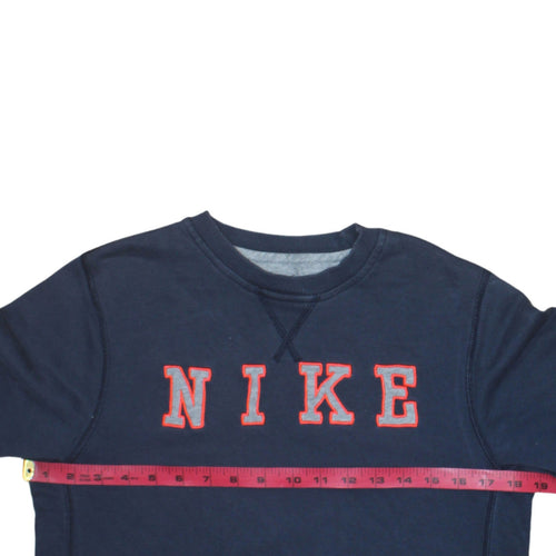 Nike Boys Navy Blue Crew Neck Pullover Sweatshirt 12-13 Years Cotton Blend