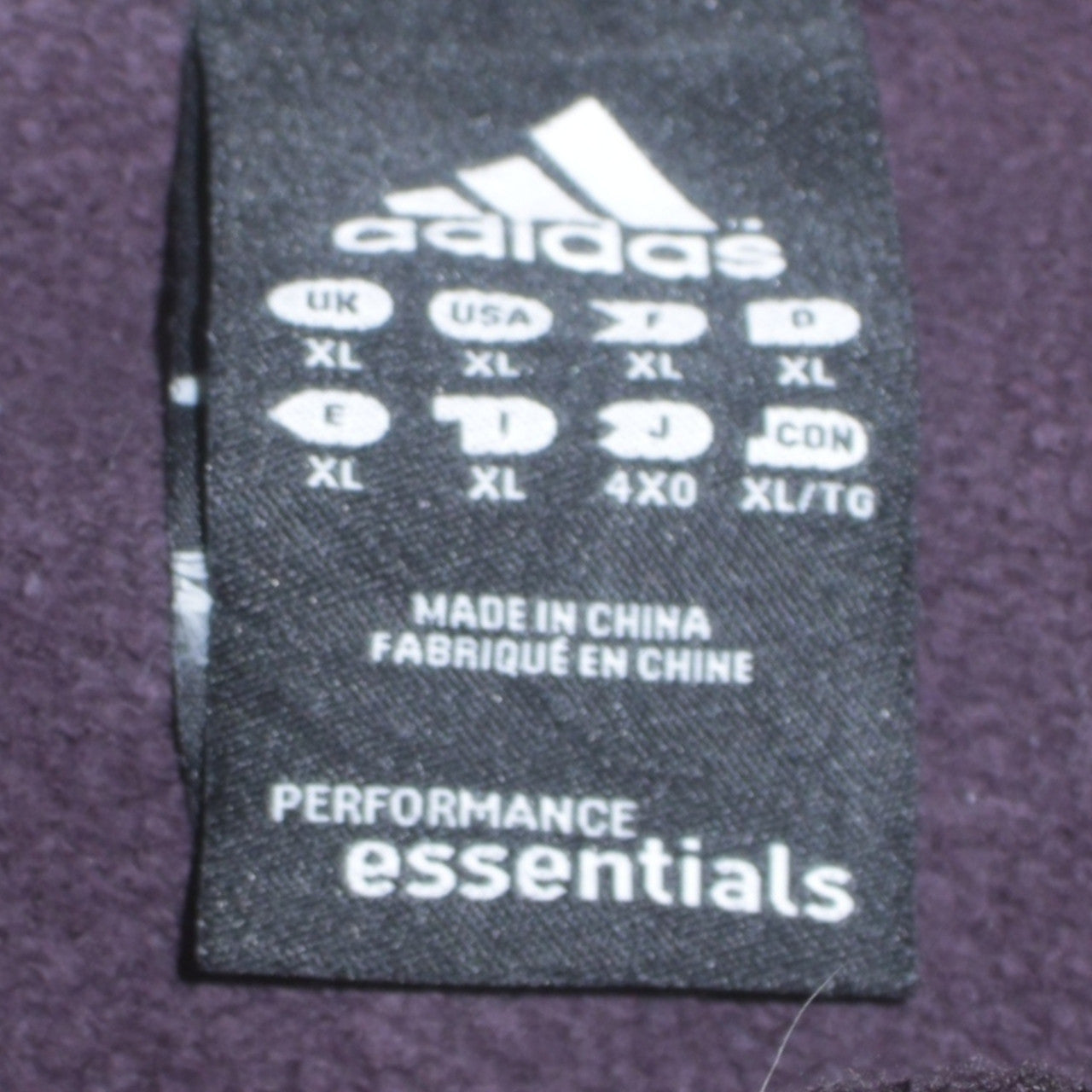 Adidas Men's Black XL Full Zip Hoodie Essentials Cotton Blend