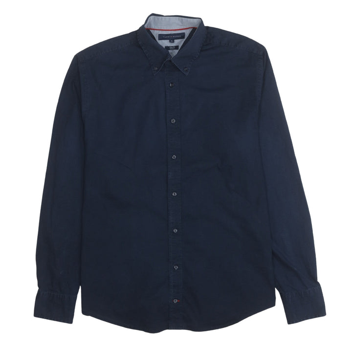 Tommy Hilfiger Men's Blue Slim Fit Stretch Button-Down Shirt XL