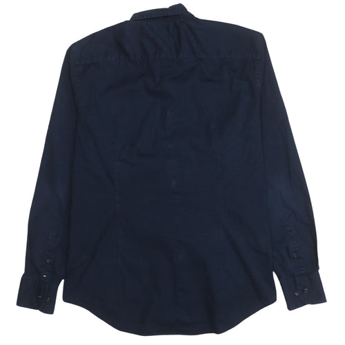 Tommy Hilfiger Men's Blue Slim Fit Stretch Button-Down Shirt XL