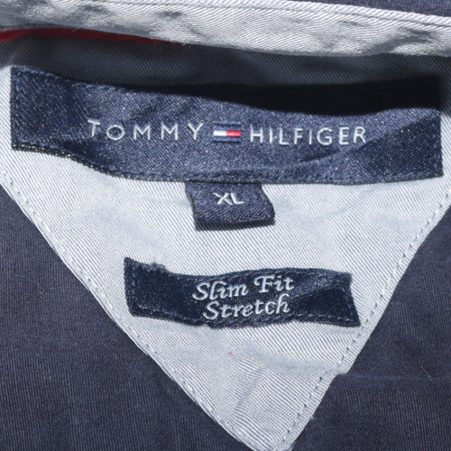Tommy Hilfiger Men's Blue Slim Fit Stretch Button-Down Shirt XL