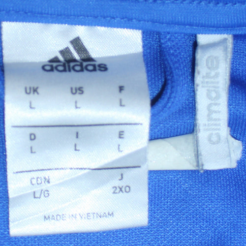 Adidas Men's Blue Climalite Track Jacket Size L Full Zip Sportswear