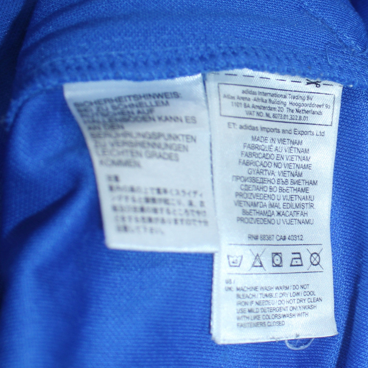 Adidas Men's Blue Climalite Track Jacket Size L Full Zip Sportswear