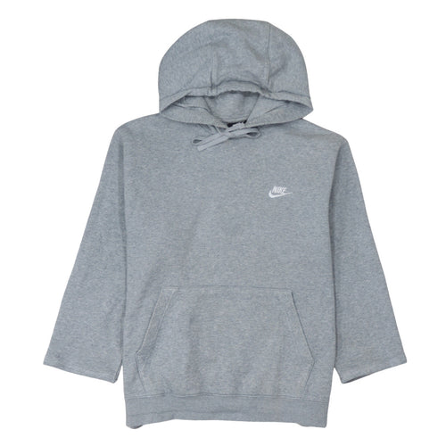 Nike Women Grey Pullover Hoodie Medium Cotton Blend Sportswear