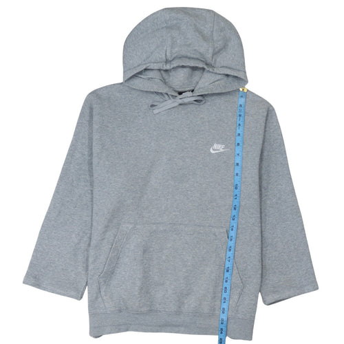 Nike Women Grey Pullover Hoodie Medium Cotton Blend Sportswear