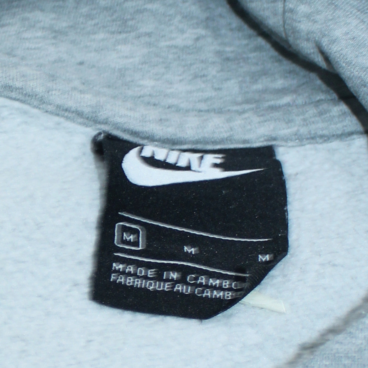 Nike Women Grey Pullover Hoodie Medium Cotton Blend Sportswear