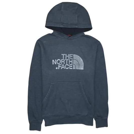 The North Face Men's Blue Pullover Hoodie Small Logo Fleece Sweatshirt