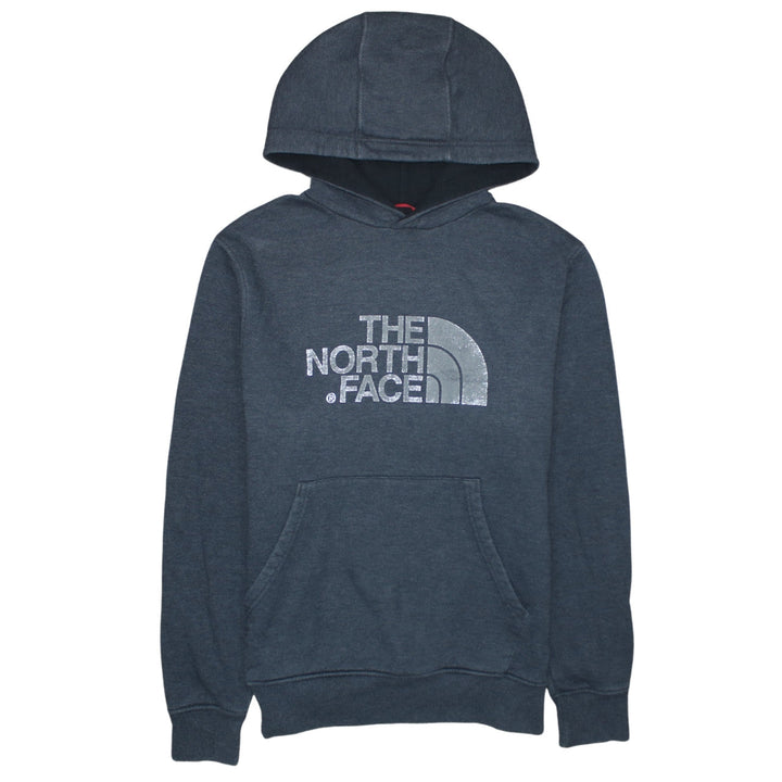 The North Face Men's Blue Pullover Hoodie Small Logo Fleece Sweatshirt