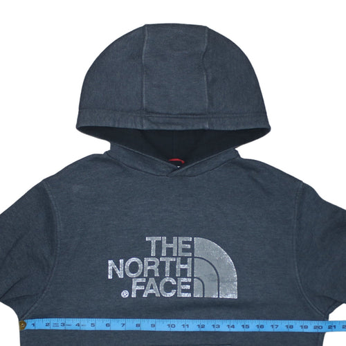 The North Face Men's Blue Pullover Hoodie Small Logo Fleece Sweatshirt