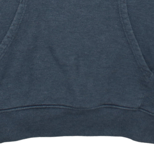The North Face Men's Blue Pullover Hoodie Small Logo Fleece Sweatshirt