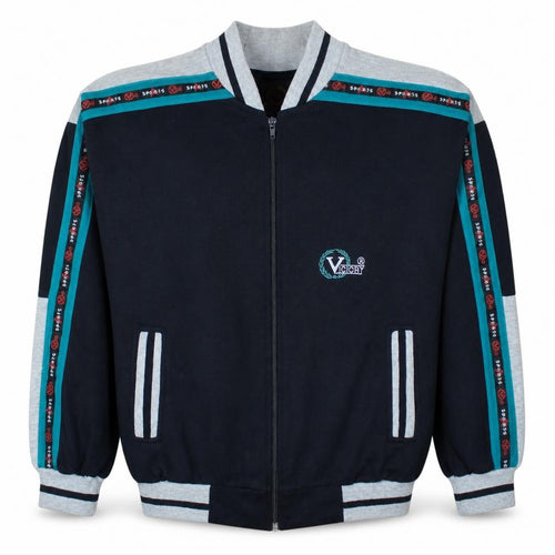 Victory Men's Black Track Jacket L Colourblock Sports Zip Up