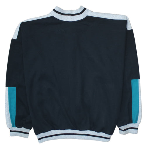 Victory Men's Black Track Jacket L Colourblock Sports Zip Up