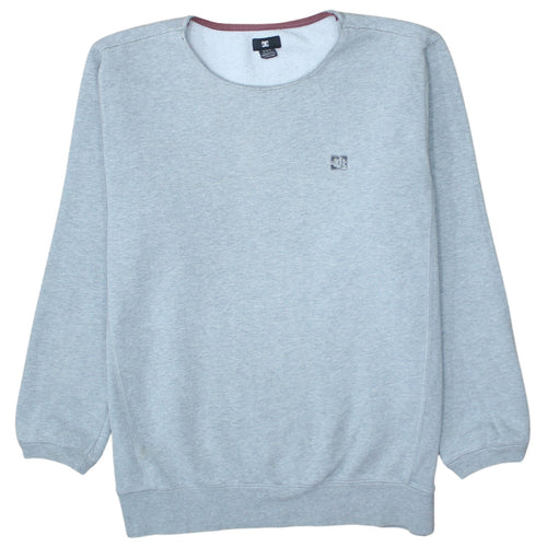 DC Men's Grey Crew Neck Pullover Sweatshirt M Regular Fit