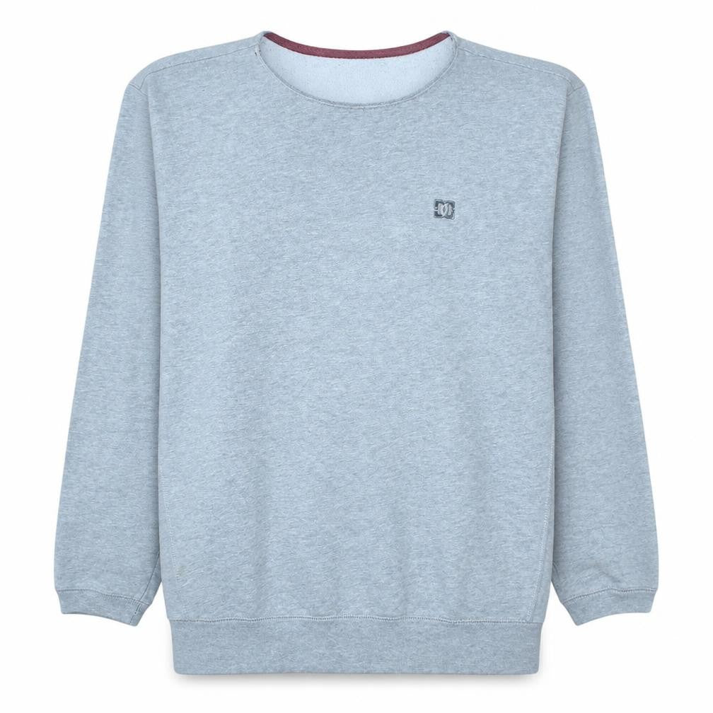 Front view of DC Men's Grey Crew Neck Pullover Sweatshirt M Regular Fit