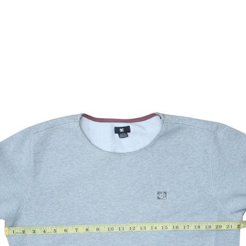 DC Men's Grey Crew Neck Pullover Sweatshirt M Regular Fit