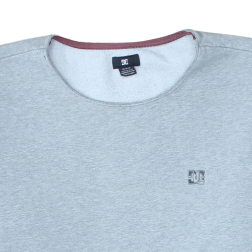 DC Men's Grey Crew Neck Pullover Sweatshirt M Regular Fit