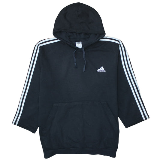 Adidas Mens Black 2XL Pullover Hooded Sweatshirt with Logo