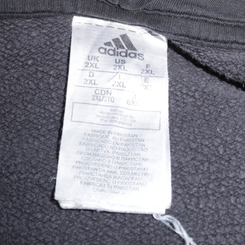 Adidas Mens Black 2XL Pullover Hooded Sweatshirt with Logo