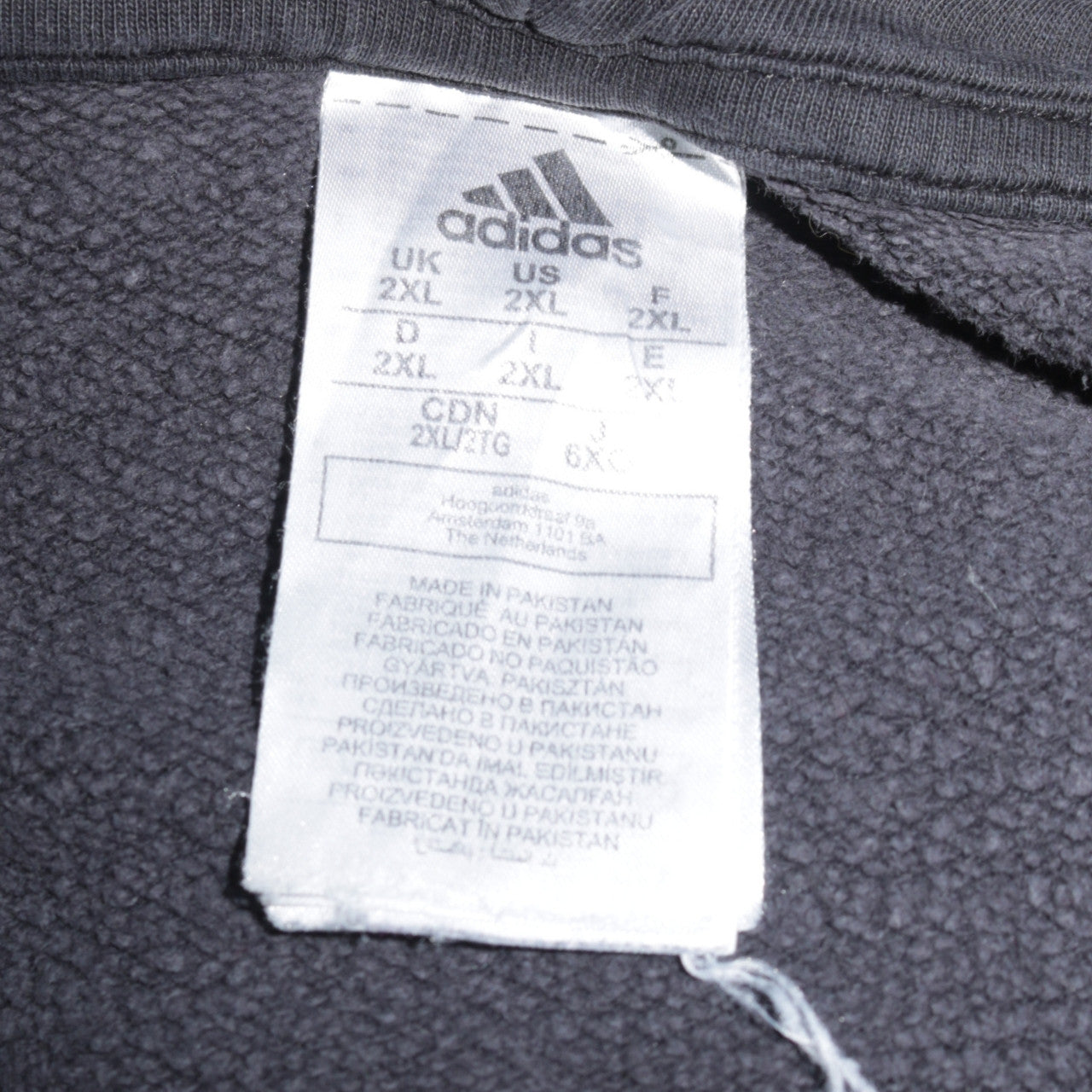 Adidas Mens Black 2XL Pullover Hooded Sweatshirt with Logo
