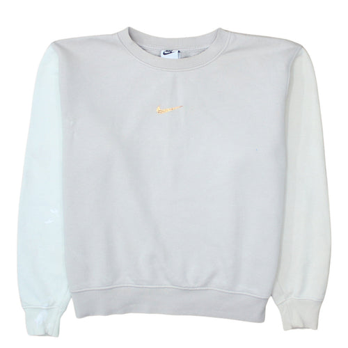 Nike Women Beige Loose Fit Crew Neck Sweatshirt Size S