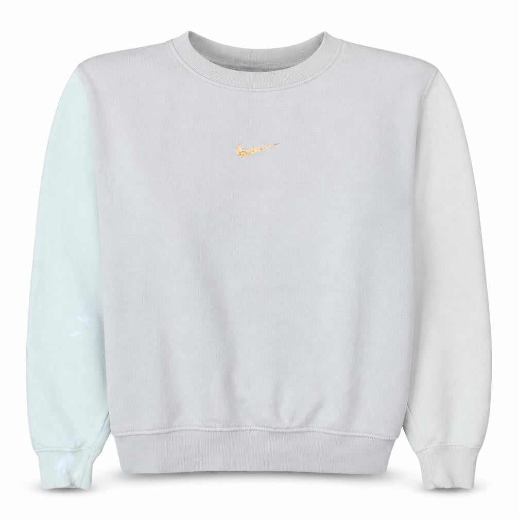 Nike Women Beige Loose Fit Crew Neck Sweatshirt Size S