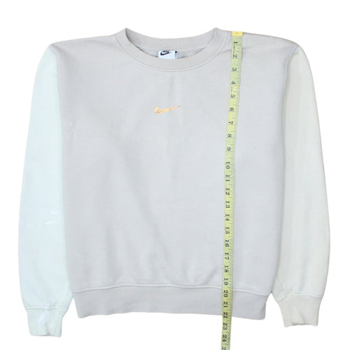 Nike Women Beige Loose Fit Crew Neck Sweatshirt Size S