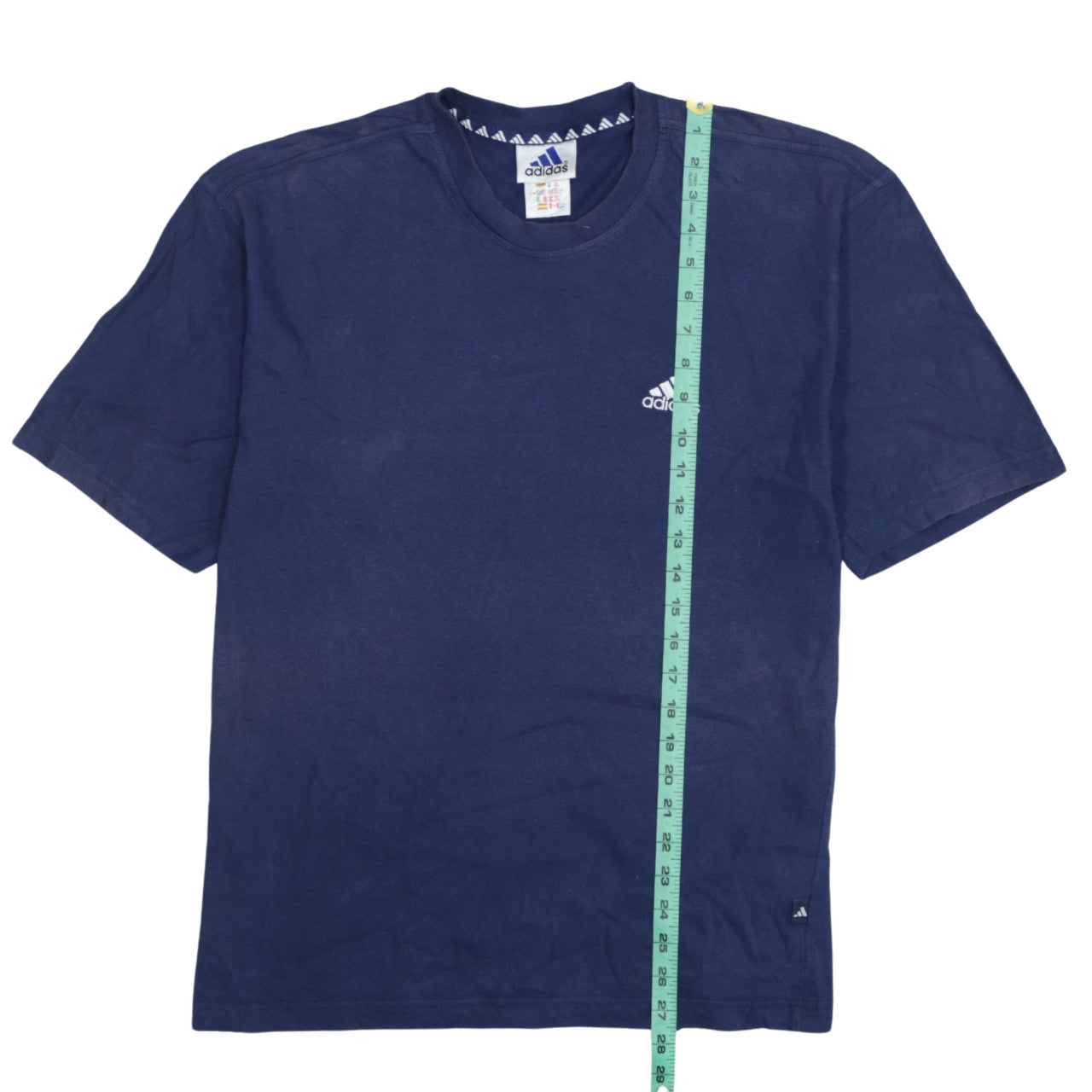 Adidas Men Blue Crew Neck Short Sleeve Cotton Sports T-Shirt M