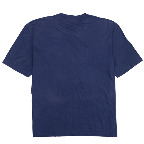 Adidas Men Blue Crew Neck Short Sleeve Cotton Sports T-Shirt M