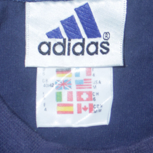 Adidas Men Blue Crew Neck Short Sleeve Cotton Sports T-Shirt M