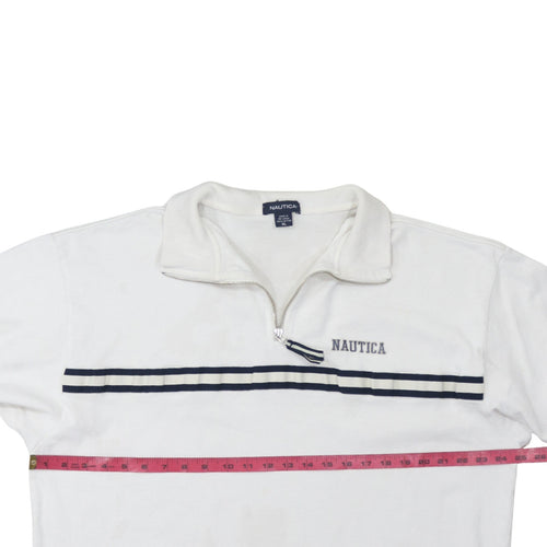 Nautica Men's White XL 1/2 Zip Collared Cotton Sweatshirt