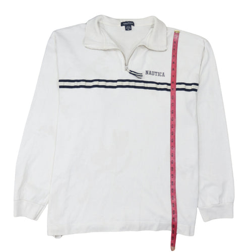 Nautica Men's White XL 1/2 Zip Collared Cotton Sweatshirt