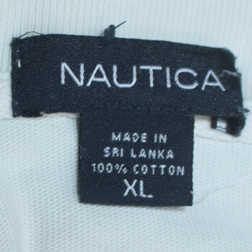 Nautica Men's White XL 1/2 Zip Collared Cotton Sweatshirt