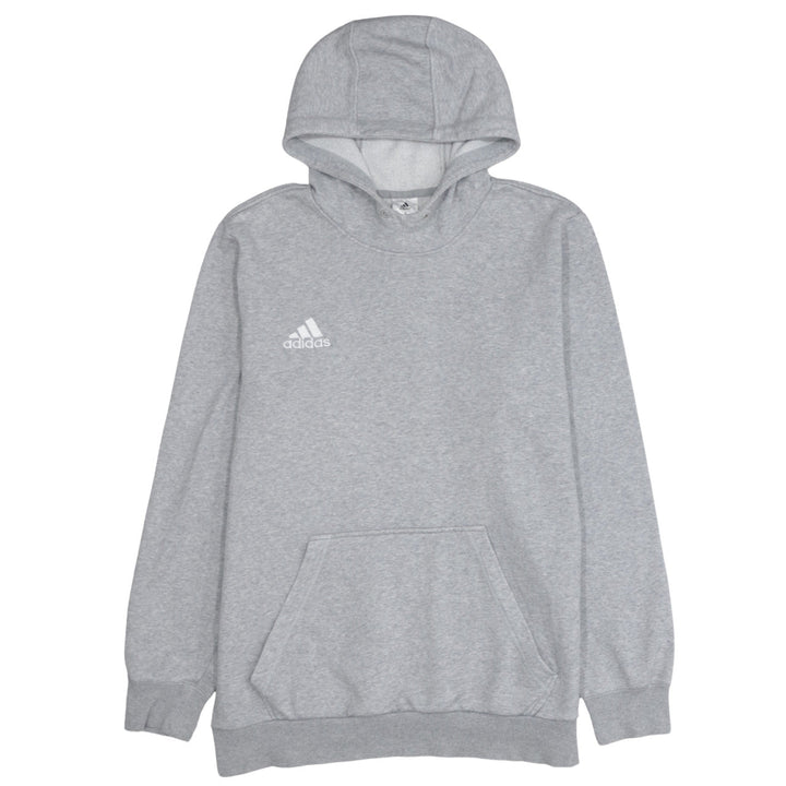 Adidas Men's Grey Pullover Hoodie L Fleece Sportswear Sweatshirt