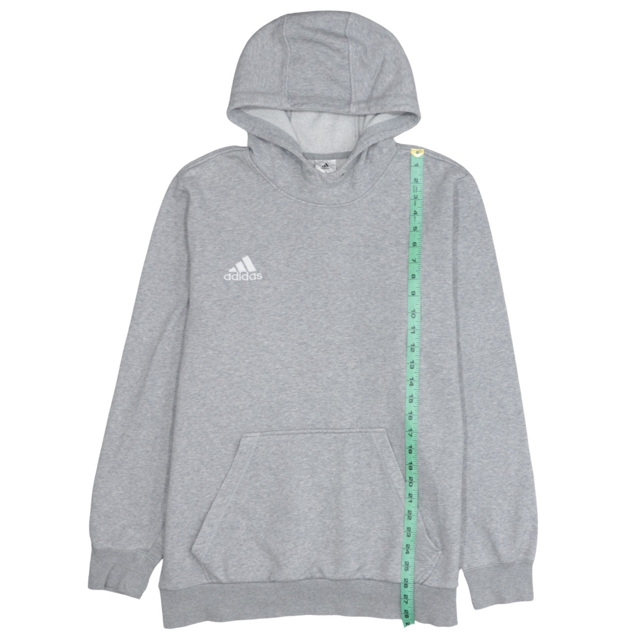 Adidas Men's Grey Pullover Hoodie L Fleece Sportswear Sweatshirt