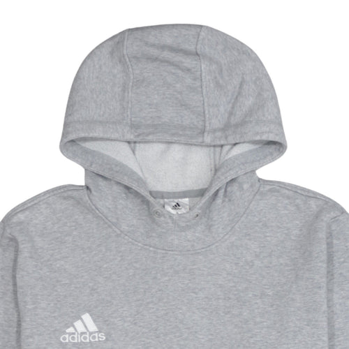 Adidas Men's Grey Pullover Hoodie L Fleece Sportswear Sweatshirt