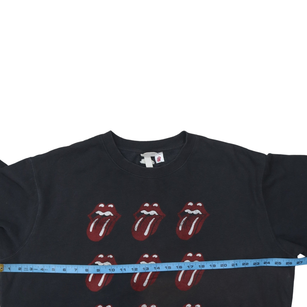 H&M Women Black Rolling Stones Logo Sweatshirt XL Cotton Blend