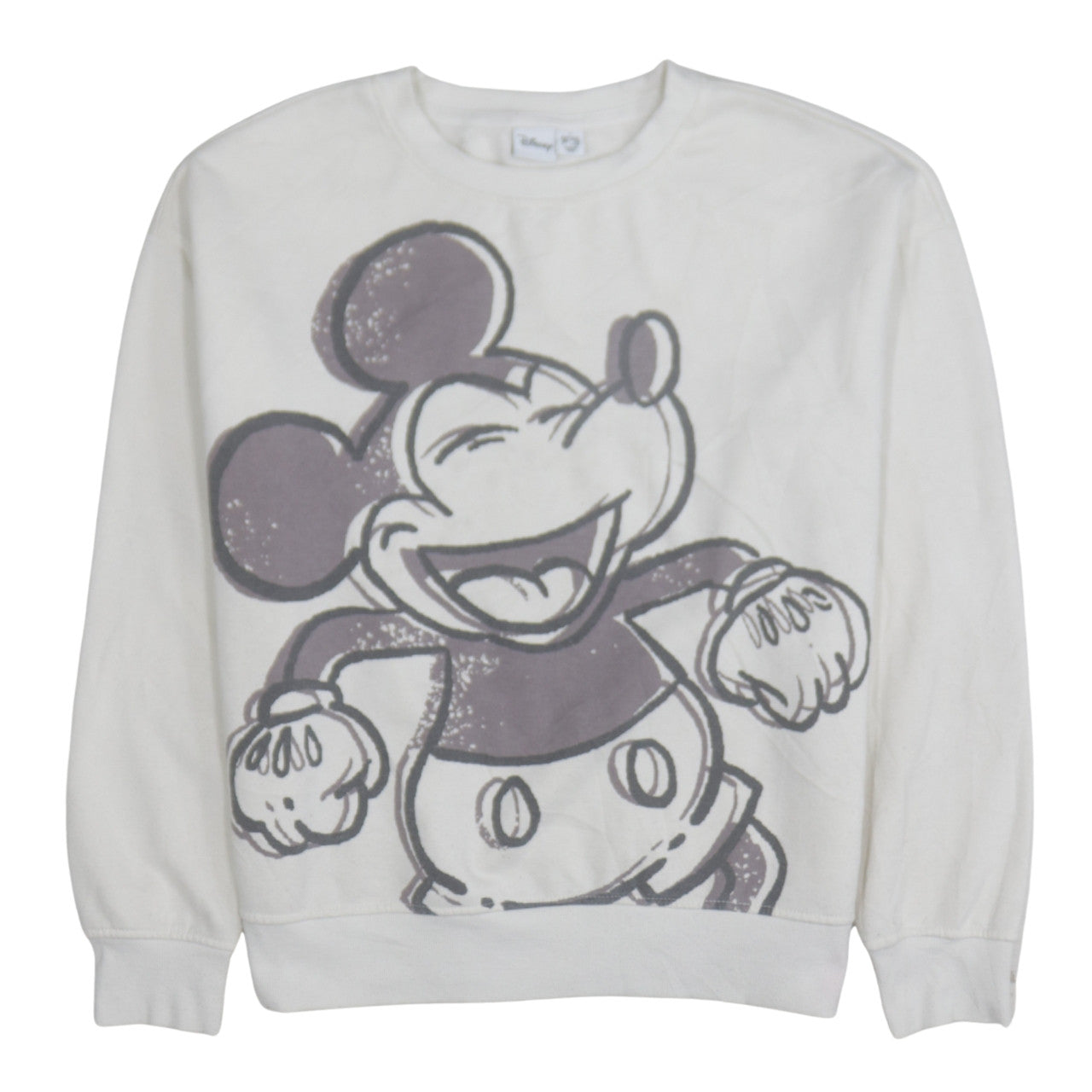 Disney Primark Women White Mickey Mouse Pullover Sweatshirt Size S 10/12