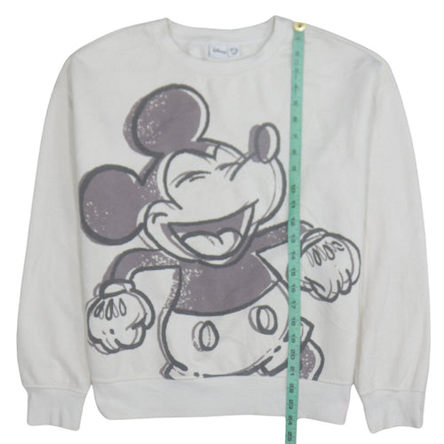 Disney Primark Women White Mickey Mouse Pullover Sweatshirt Size S 10/12