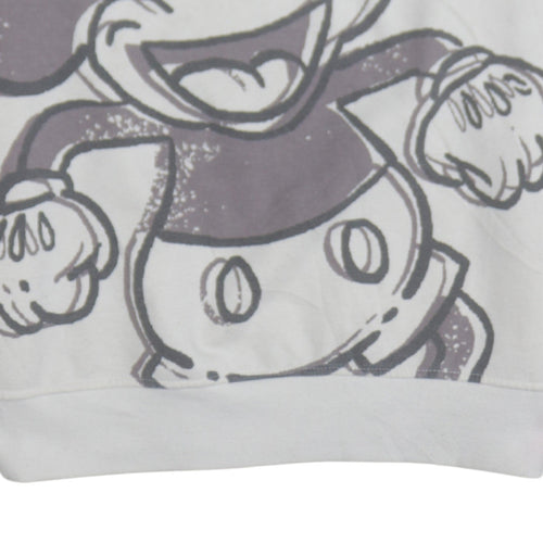 Disney Primark Women White Mickey Mouse Pullover Sweatshirt Size S 10/12