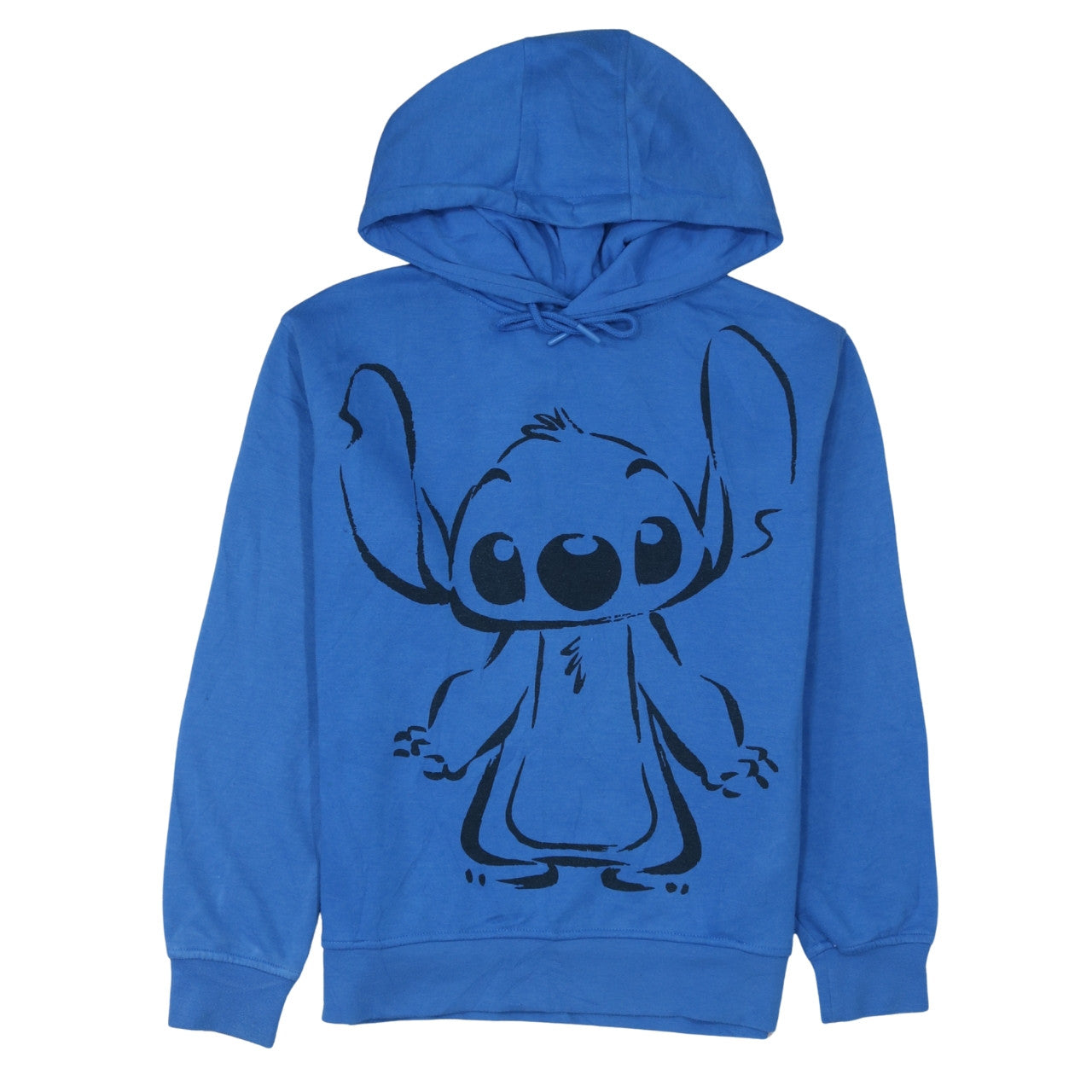 Disney Womens Blue Stitch Pullover Hoodie XS Cotton Sweatshirt