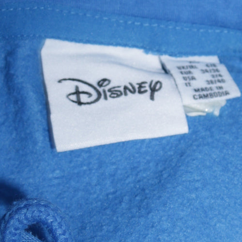 Disney Womens Blue Stitch Pullover Hoodie XS Cotton Sweatshirt