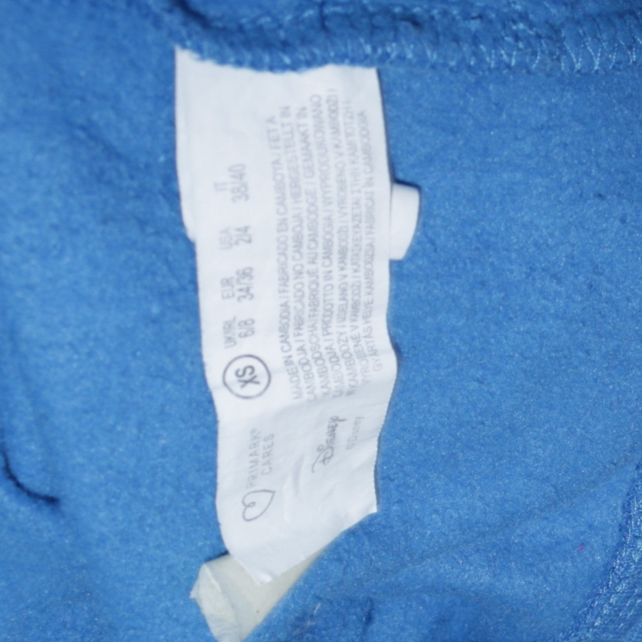 Disney Womens Blue Stitch Pullover Hoodie XS Cotton Sweatshirt