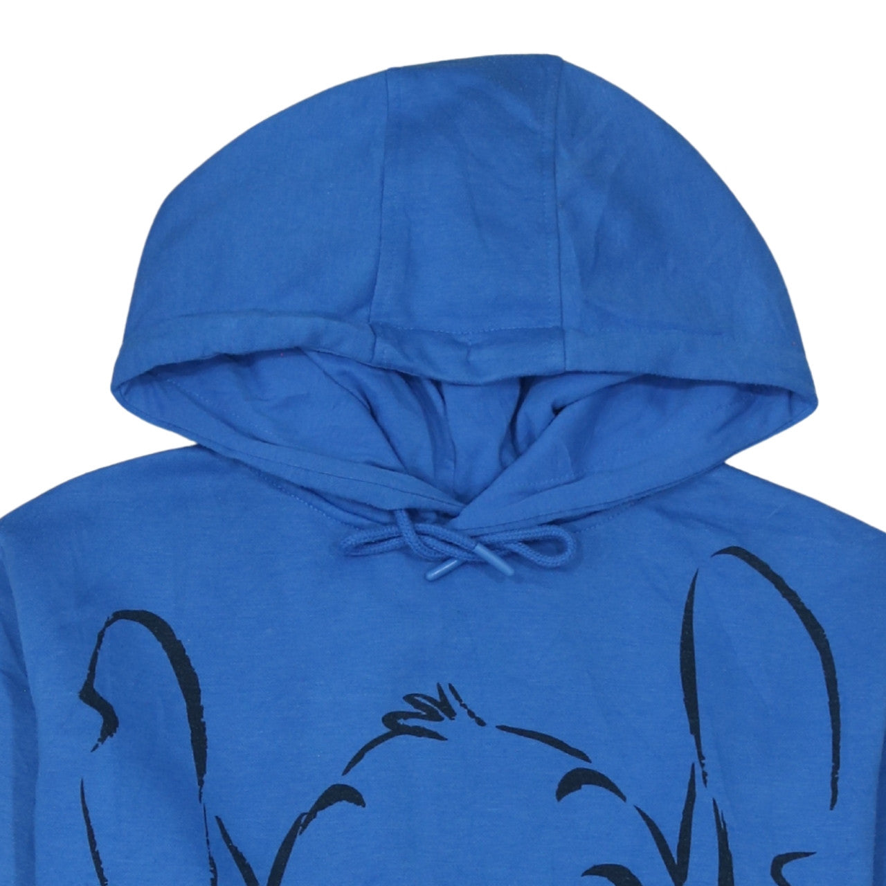 Disney Womens Blue Stitch Pullover Hoodie XS Cotton Sweatshirt
