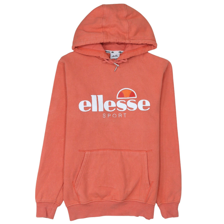 Ellesse Womens Orange Pullover Hoodie UK 10 Cotton Blend Sport Style