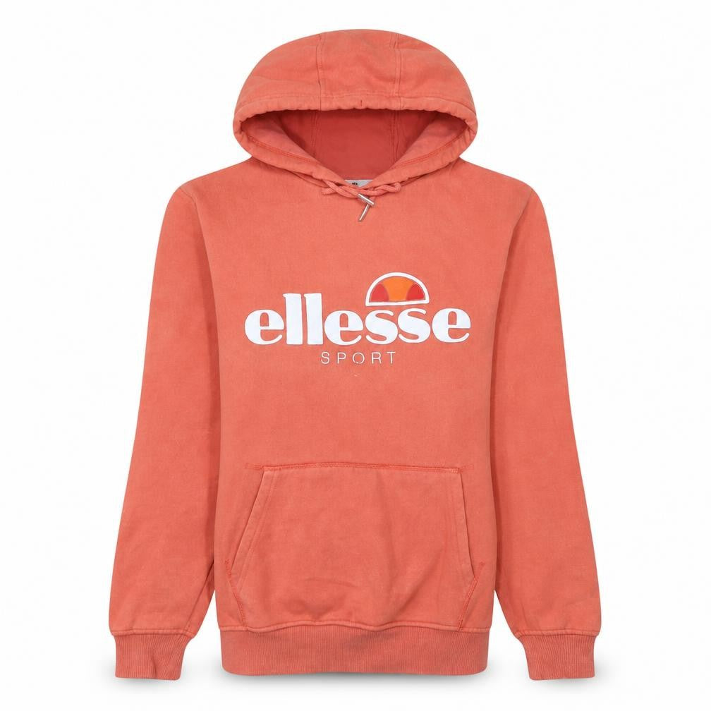 Ellesse Womens Orange Pullover Hoodie UK 10 Cotton Blend Sport Style