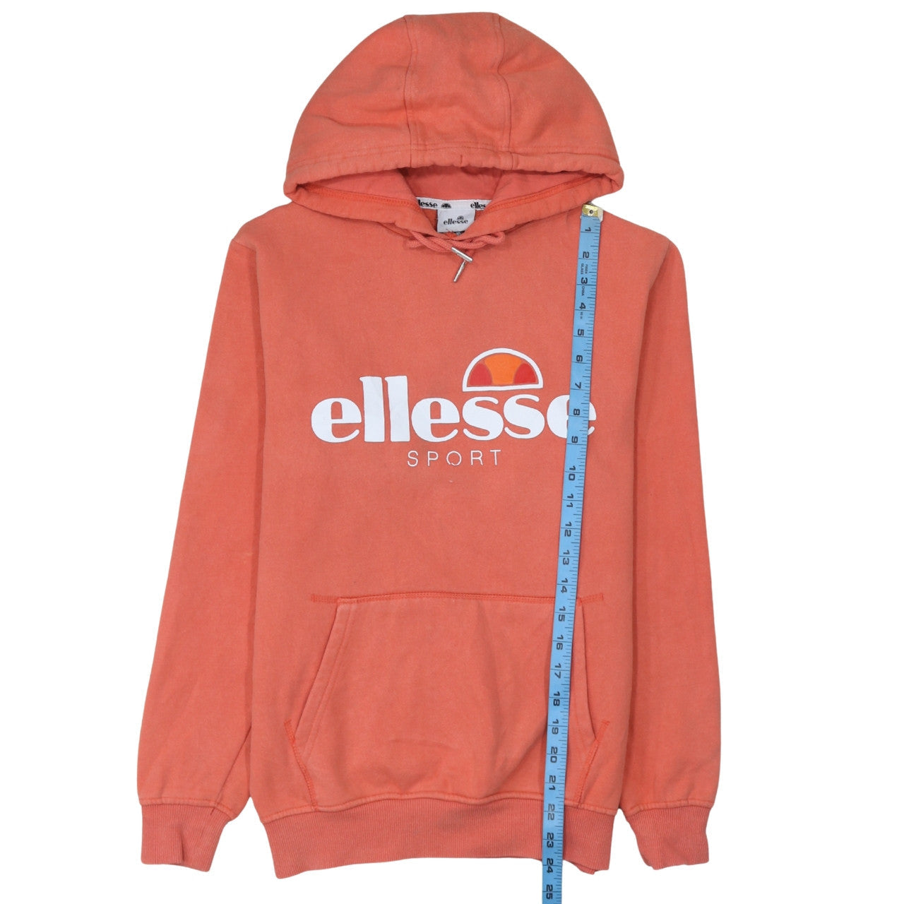 Ellesse Womens Orange Pullover Hoodie UK 10 Cotton Blend Sport Style