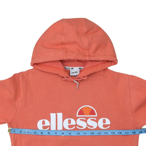 Ellesse Womens Orange Pullover Hoodie UK 10 Cotton Blend Sport Style