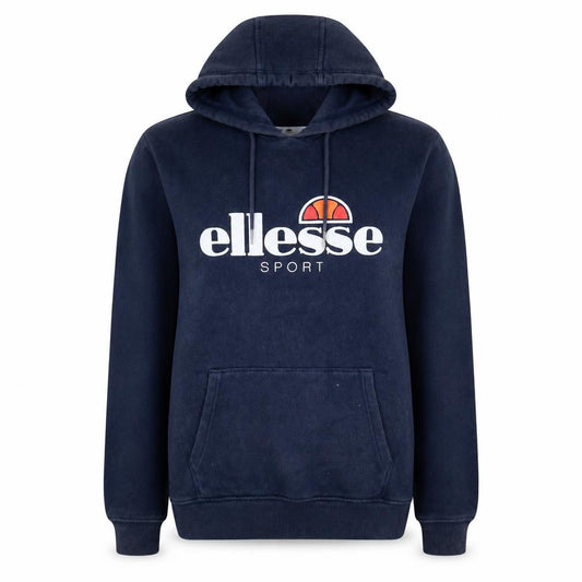 Front view of Ellesse women’s blue pullover hoodie, size UK 12, casual sport fleece