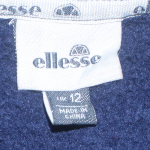 Ellesse Womens Blue Pullover Hoodie Size 12 Casual Sport Fleece