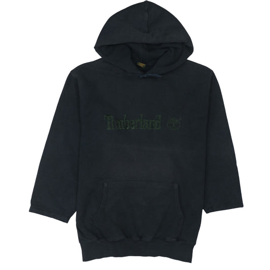 Timberland Men's Black Pullover Hoodie M Embroidered Logo Fleece